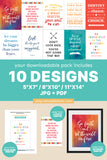 Inspirational Graduation Quotes Printable Gallery Wall Art Pack (10 Prints)