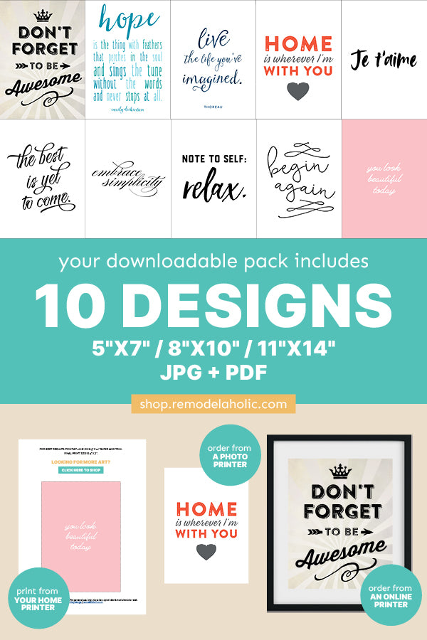 Bedroom Inspirational Printable Gallery Wall Art Pack (10 Prints) – Remodelaholic for Downloadable Bedroom Free Printable Wall Art