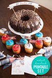 red white and blue 4th of July patriotic party printable pack with invitations cupcake toppers party favors