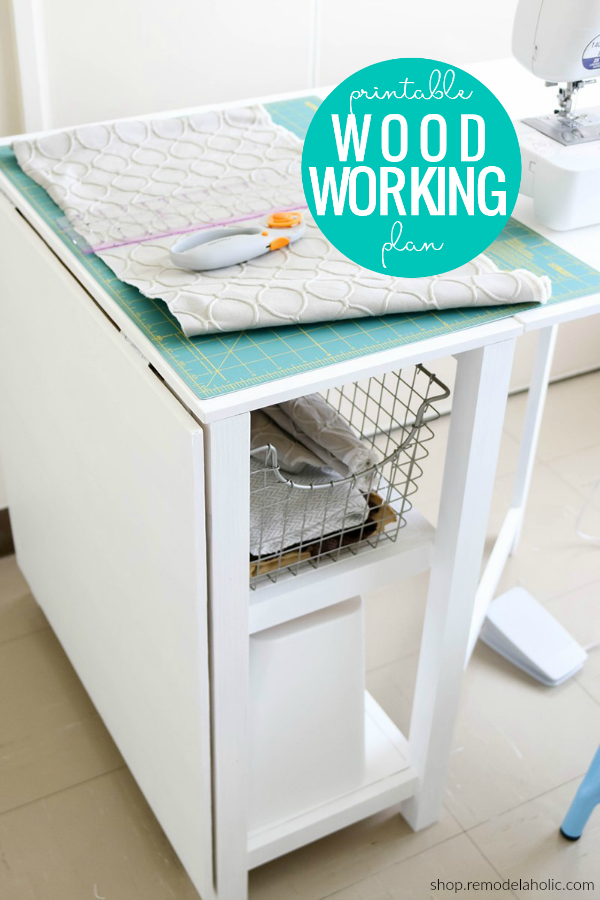Foldable Sewing TABLE PLANS - Expandable Crafting Table With Storage DIY -  Quilting Table Plans - Instant Pdf Download