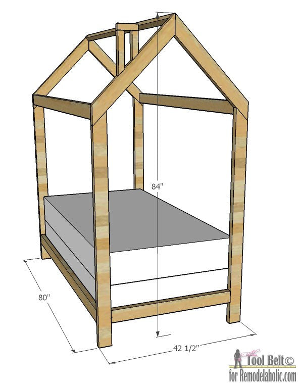 DIY House Bed Frame + Trundle Twin Bed Woodworking Plan Remodelaholic