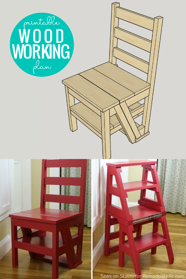 DIY Ladder Chair Woodworking Plan (Folding Step Stool Chair