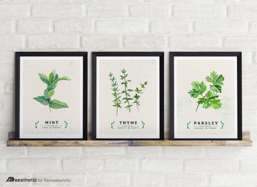 Printable Kitchen Wall Art: Culinary Herb Print Set – Remodelaholic