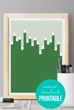 Abstract Green Pencils | Modern Wall Art Printable