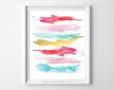 Colorful Abstract Brushstroke Art Printable Set