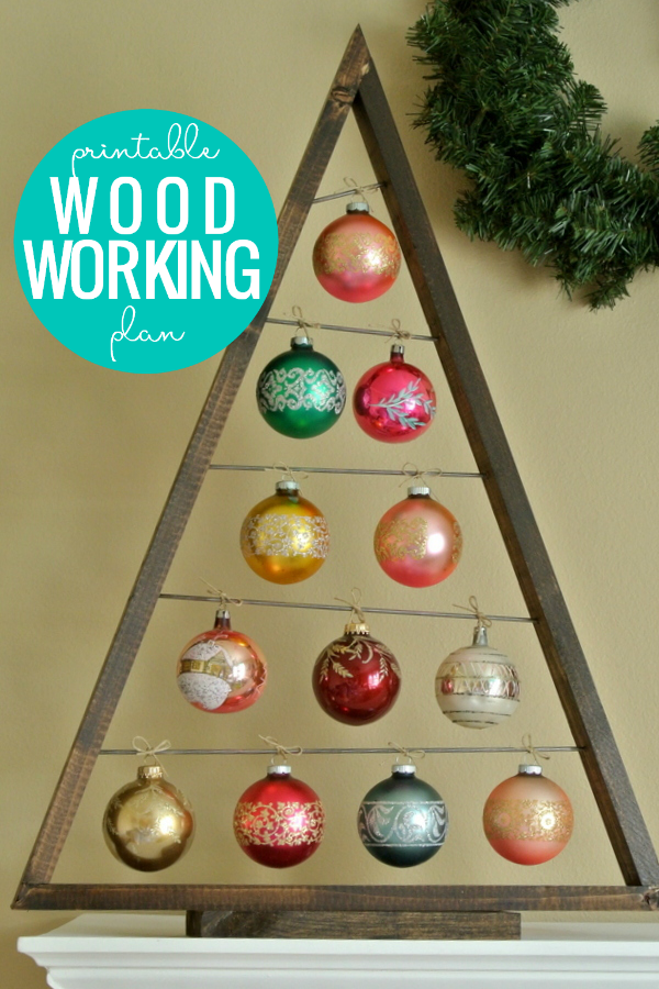 Easy Ornament Display Tree Woodworking Plan (2 Sizes)