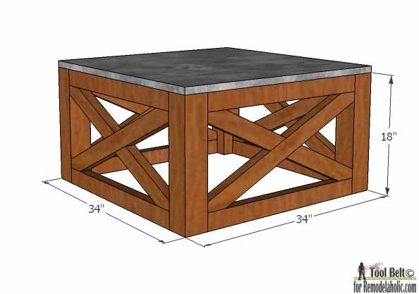 DIY Square Wood Coffee Table Woodworking Plan (Indoor or Outdoor ...