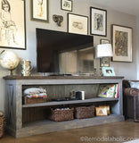 DIY Farmhouse TV Console Table Woodworking Plan