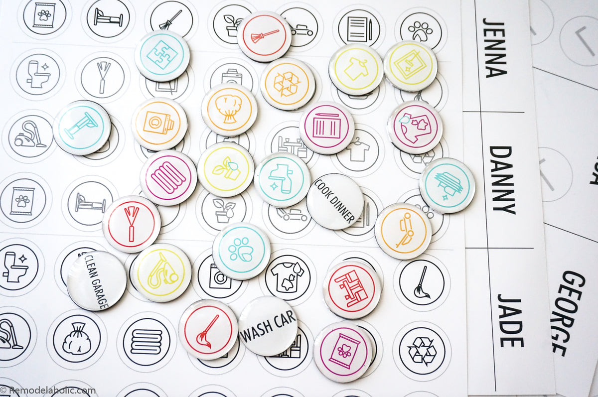 Magnetic Editable Chore Chart Printable Pack – Remodelaholic magnetic-editable-chore-chart-printable-pack-remodelaholic