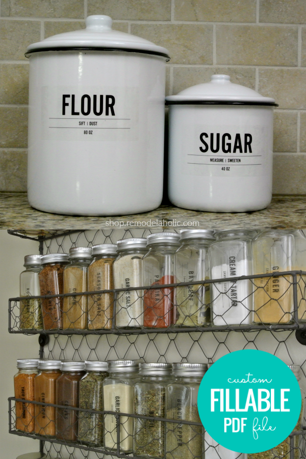 Free Editable Printable Kitchen Pantry Labels for Storage Containers 