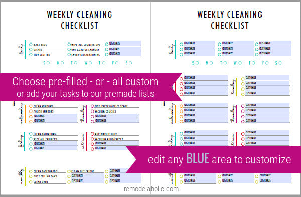 Editable Cleaning Binder Printable Pack – Remodelaholic