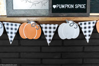 Farmhouse Pumpkin OR Retro Halloween Printable Bunting Garlands