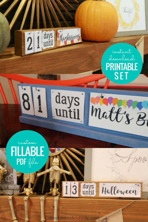 Custom Holiday Countdown Calendar Printable Set for Birthdays, Vacatio – Remodelaholic Custom holiday countdown calendar printable set for birthdays, vacatio – remodelaholic