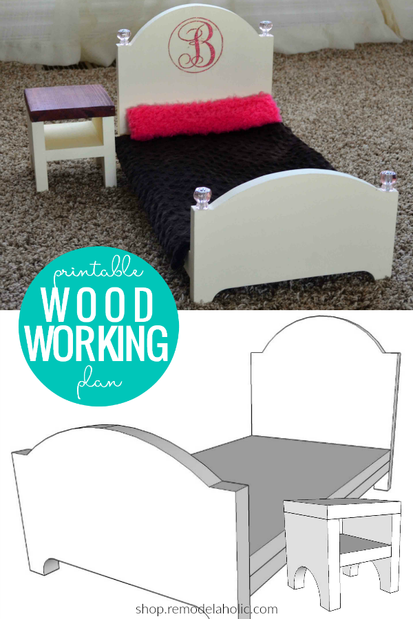 Easy Beginner Doll Bed Plans with Matching Nightstand – Remodelaholic easy-beginner-doll-bed-plans-with-matching-nightstand-remodelaholic