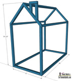 DIY Toddler House Bed Frame or Playhouse Reading Nook Woodworking Plan - Crib Size