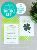 St. Patrick's Day Printable Irish Blessing + Lucky Clover Art Set