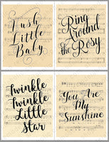 printable vintage sheet music art nursery rhymes
