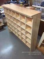 reader built wood shoe cubby inspired by vintage mail sorter, easy beginner woodworking plans by Remodelaholic