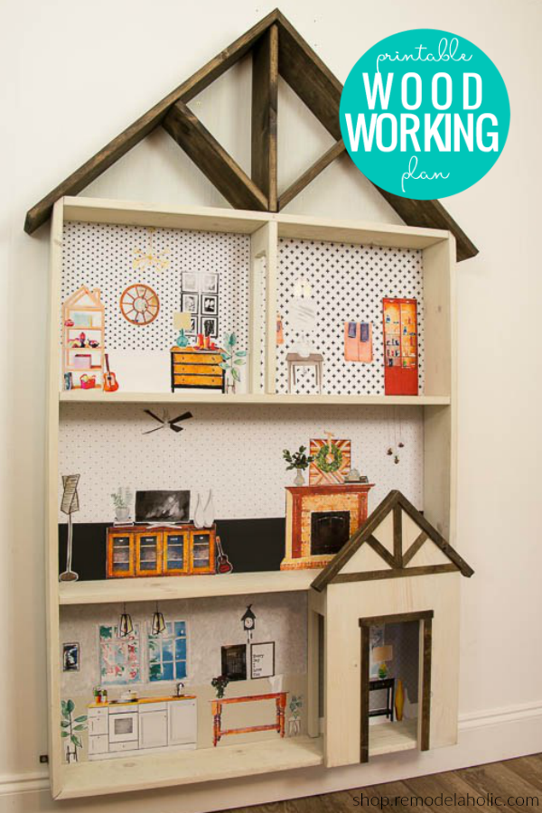 DIY Dollhouse Bookcase Woodworking Plans + Printable Furniture – Remodelaholic diy-dollhouse-bookcase-woodworking-plans-printable-furniture-remodelaholic