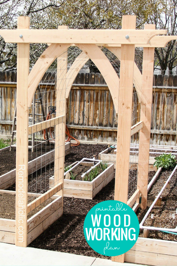 wooden arbours trellis Gothic Arch Garden Arbor and Trellis for Vegetables or Flowers – Remodelaholic