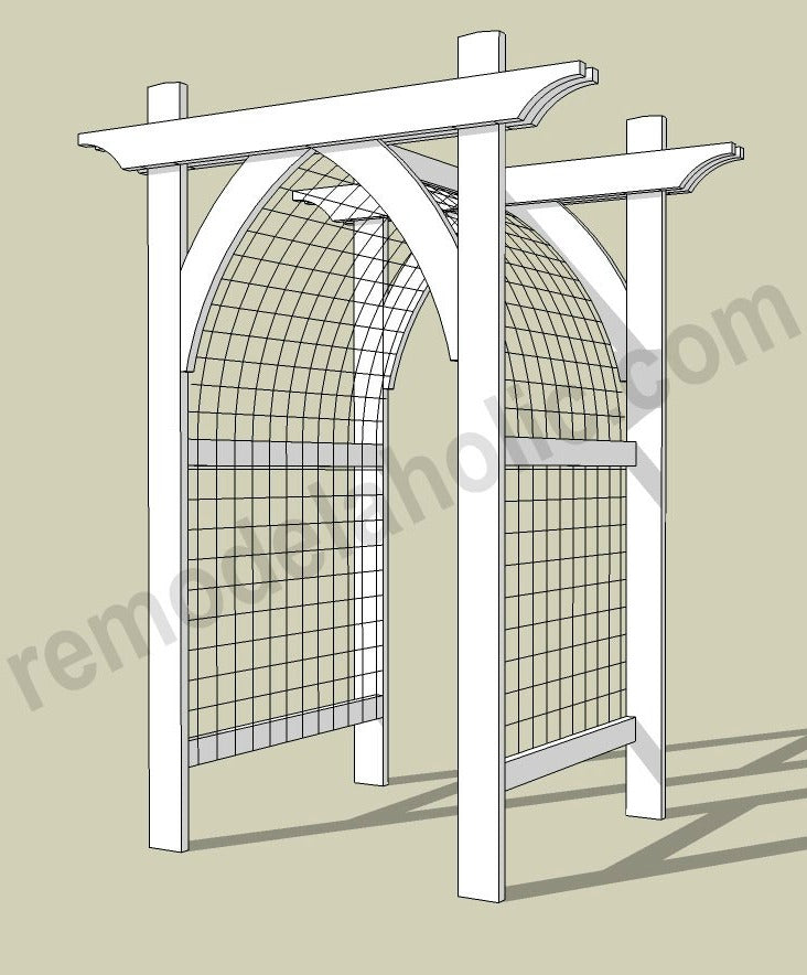 build a wooden arch trellis Gothic Arch Garden Arbor and Trellis for Vegetables or Flowers – Remodelaholic