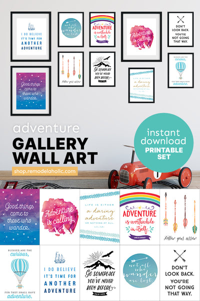 Inspiring Adventure Printable Gallery Wall Art Pack (10 Prints)