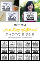 first day of school photo signs, instant download printable at Remodelaholic