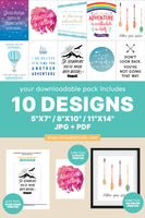 Inspiring Adventure Printable Gallery Wall Art Pack (10 Prints)