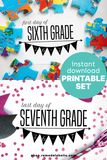 Bunting First and Last Day of School Sign Set (2026-2027)
