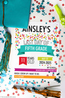 Editable Confetti Infographic First and Last Day of School Sign Set for 2024-2025