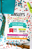 Editable Confetti Infographic First and Last Day of School Sign Set for 2024-2025