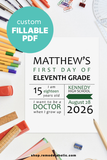 Editable Infographic First and Last Day of School Sign Set for 2026-2027