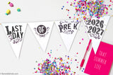 Pennant Flag First and Last Day of School Sign Set (2026-2027 Update)