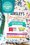 Editable Confetti Infographic First and Last Day of School Sign Set for 2026-2027