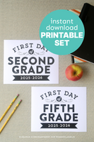 Modern First and Last Day of School Sign Set (2025-26 or Year Editable Options)