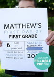 Editable Infographic First and Last Day of School Sign Set for 2023-2024