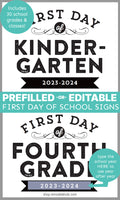 black and white printable first day of school signs for pictures