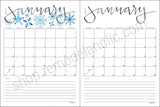 2022 printable calendar grid planner with notes, color or black and white