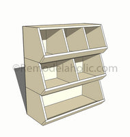 printable woodworking plan, build a DIY cubby storage toy organizer, Remodelaholic