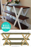 DIY Double X Farmhouse Console Table Woodworking Plans