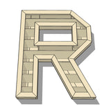 DIY letter R monogram planter woodworking plans