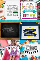 first day of school sign options, matching last day of school signs