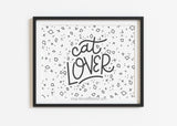 black and white printable art cat lover for cat owners