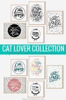 funny cat owner printable art, cat lover home decor and apparel collection