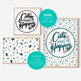 handlettered cats make me happy printable wall art home decor cat owners