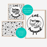 cat trapped funny cat art for cat lovers home decor