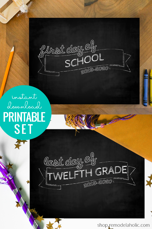 chalkboard-first-and-last-day-of-school-sign-bundle-remodelaholic-shop for Last Day Of School Chalkboard Free Printable Chalkboard First and Last Day of School Sign Bundle | Remodelaholic Shop for Last Day Of School Chalkboard Free Printable