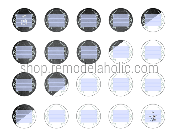 Round Labels for Spice Jars
