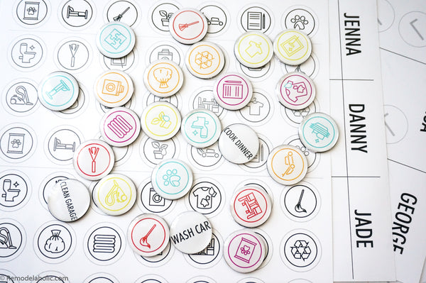 Magnetic Editable Chore Chart Printable Pack Remodelaholic