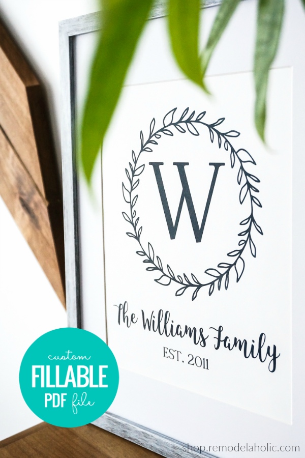 Custom Family Name Wall Art: Farmhouse Printable Monogram – Remodelaholic custom-family-name-wall-art-farmhouse-printable-monogram-remodelaholic
